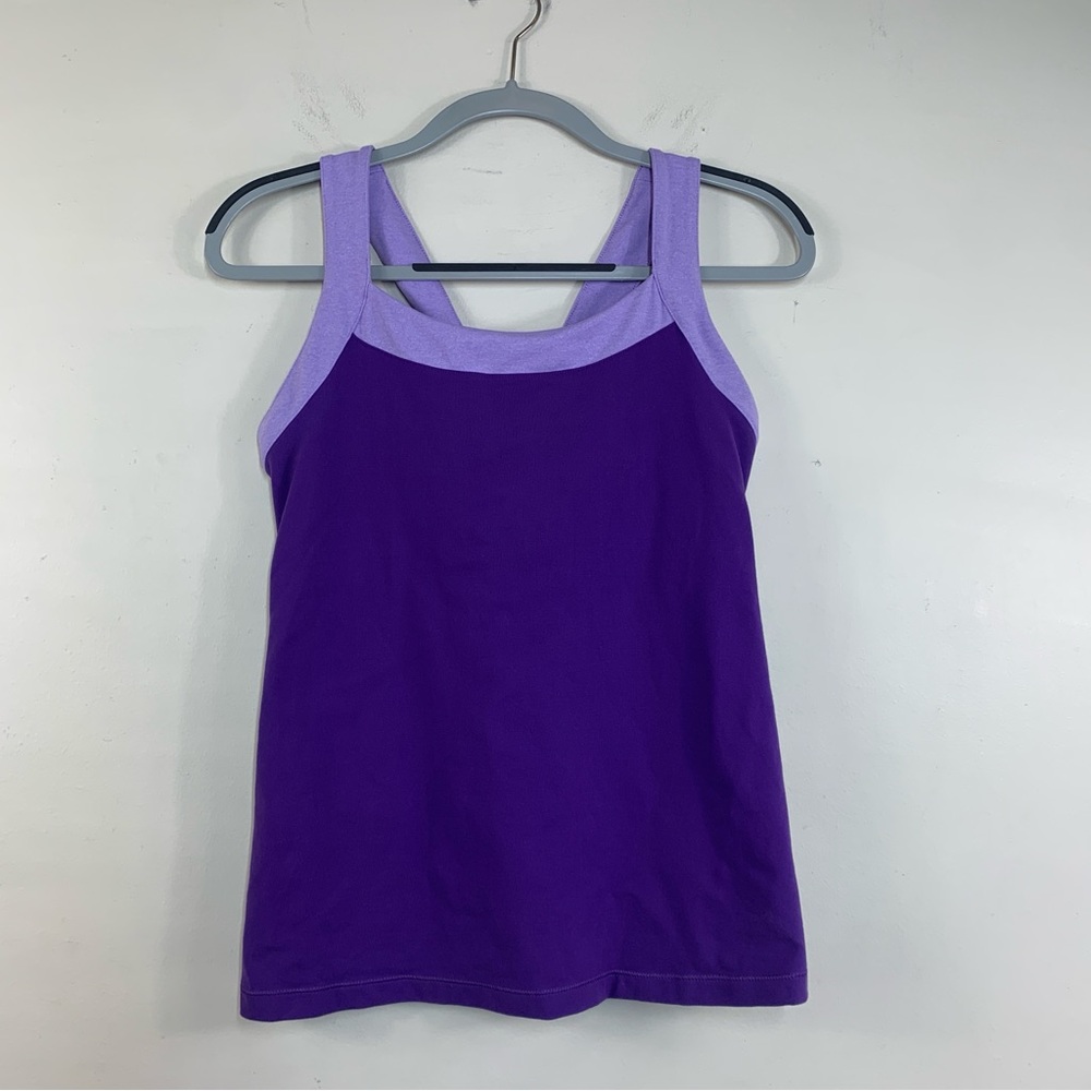 Lucy Purple Cross-back Athletic Tank Top